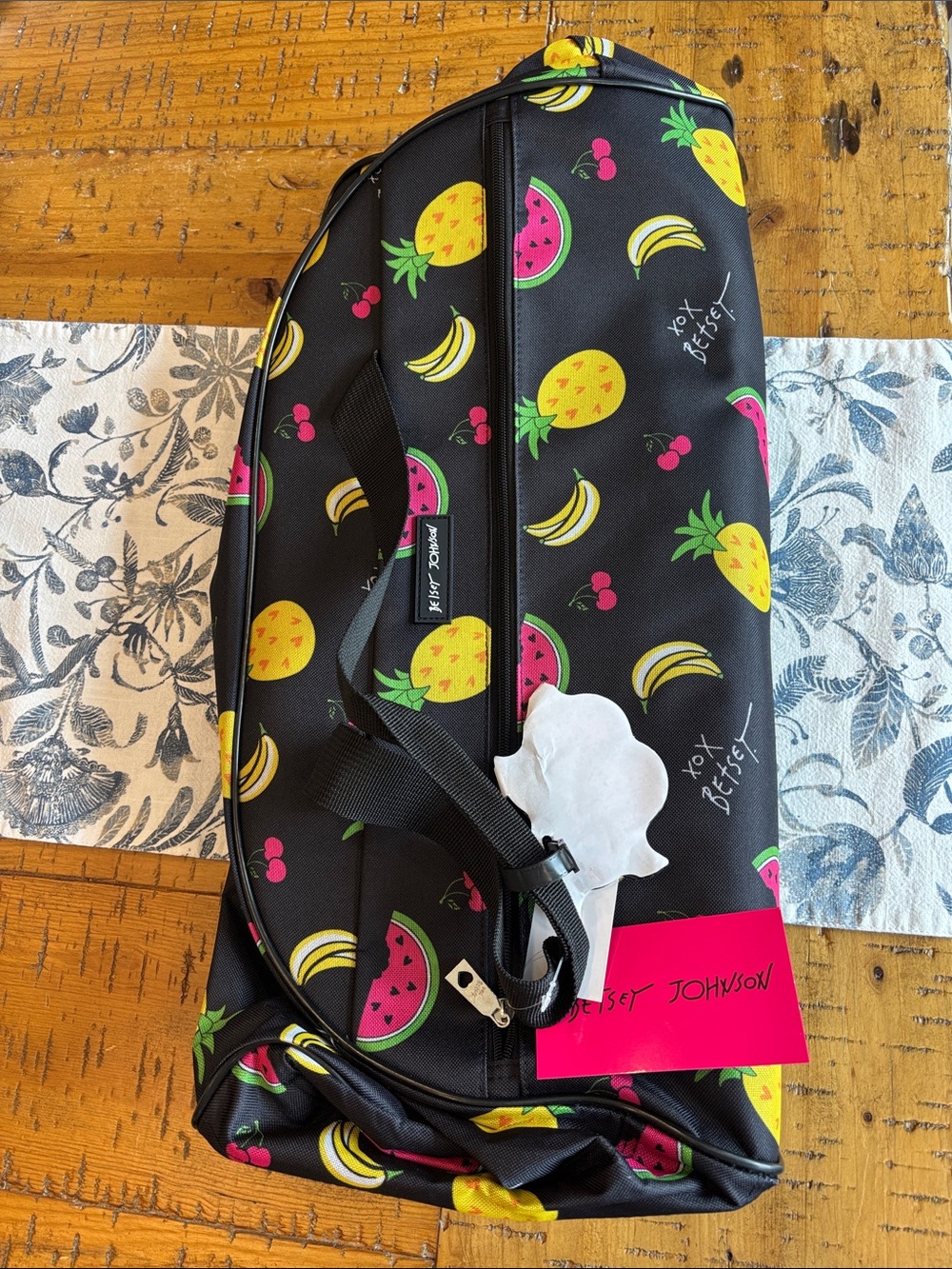 Betsey Johnson Canvas Exterior Duffle Roll Away Bag